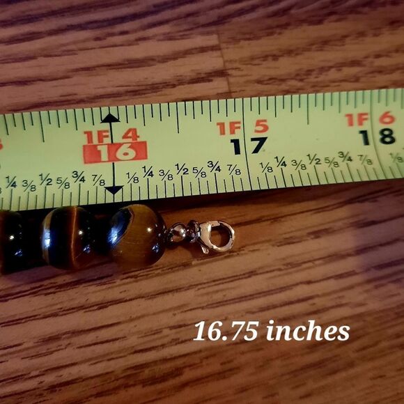 AV Gold over Sterling, Tigers Eye Beaded Necklace from Mexico - Picture 8 of 12